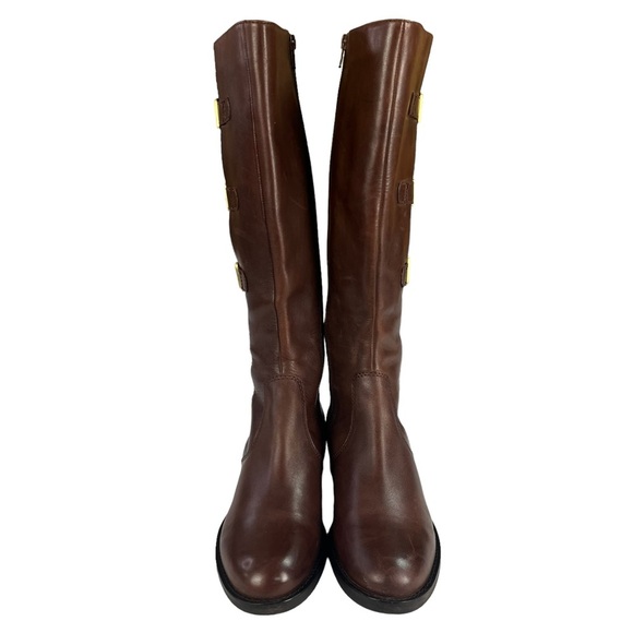 Ecco Hobart Brown Tall‎ Leather Riding Buckle Moto Equestrian Boots EU38 US7-7.5 - Picture 6 of 15